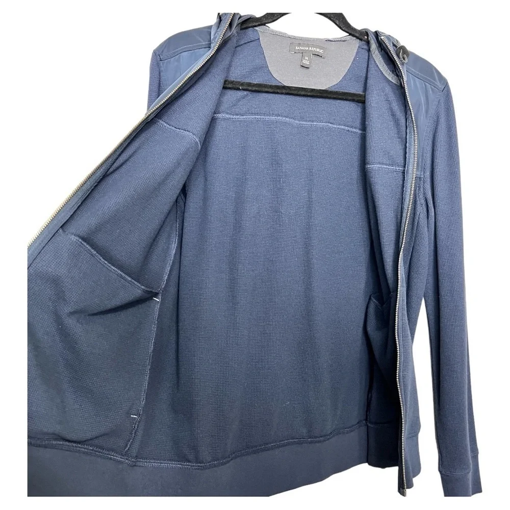 BANANA Republic Navy Blue Knit Hooded Zip-Up Sweatshirt